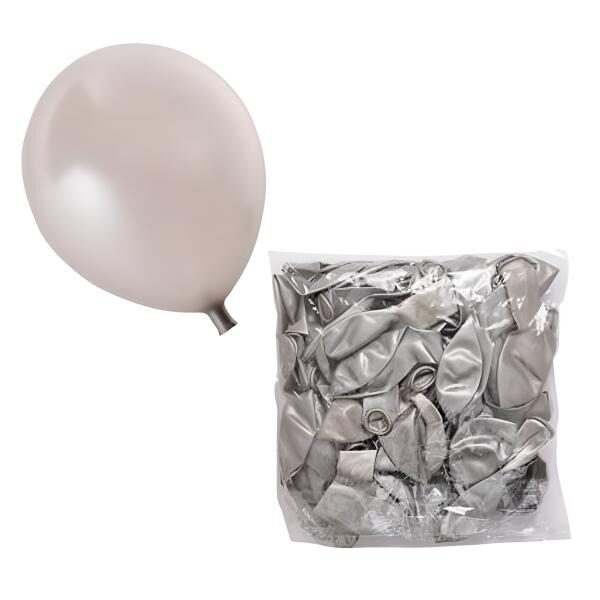 Bulk Pack 12 X Balloon Suitable For Helium - 1-Piece, Metallic, Silver