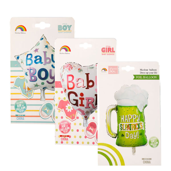 Bulk Pack 5 X Balloon Suitable For Helium, Foil - 1-Piece, Baby, Assorted, 44cm