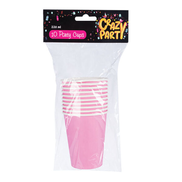 Party Cups Pink 10 Piece 220ml