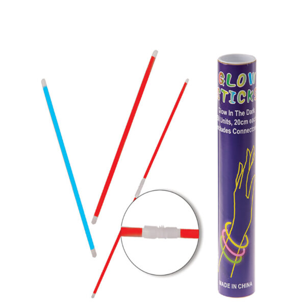 Glow Sticks - Set Of 50, 19.5cm With Connectors