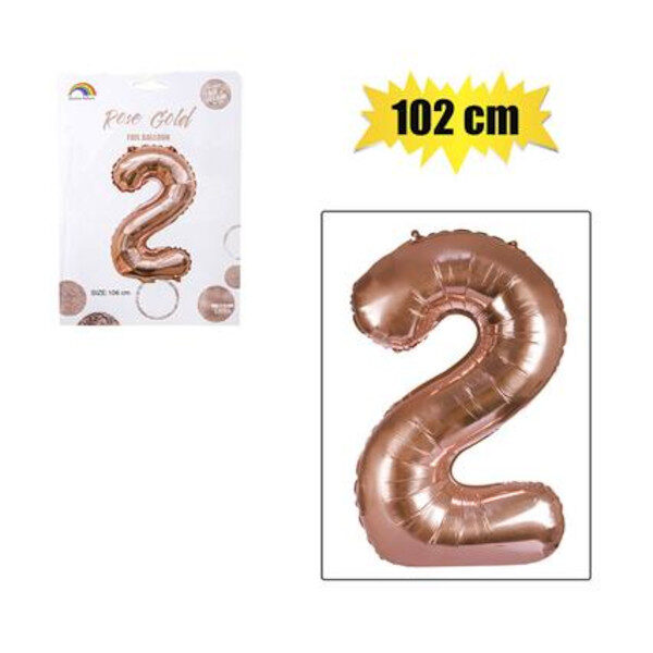 Balloon Helium Foil Rose Gold Nr. 2 102cm