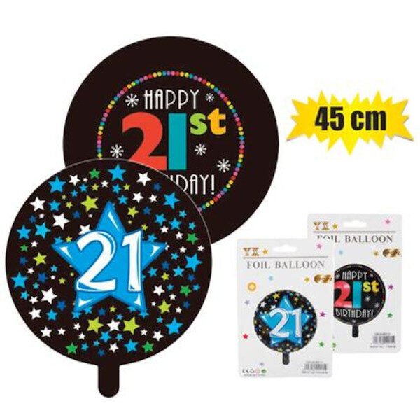 Balloon Helium Foil Milestone 21 45cm