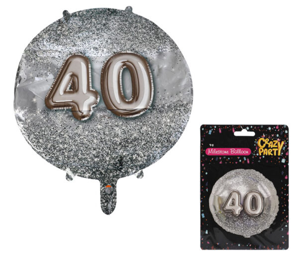 Milestone Foil Helium Balloon - 40, 45cm