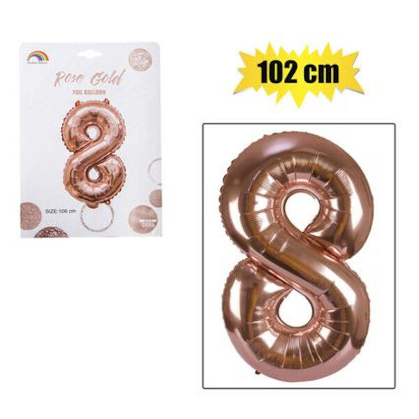 Balloon Helium Foil Rose Gold 8 102cm