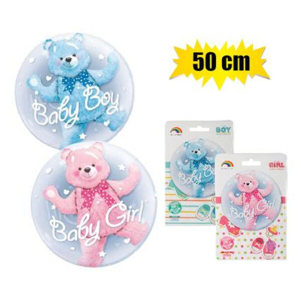Clear Helium Balloon - Assorted Baby Boy, 50cm