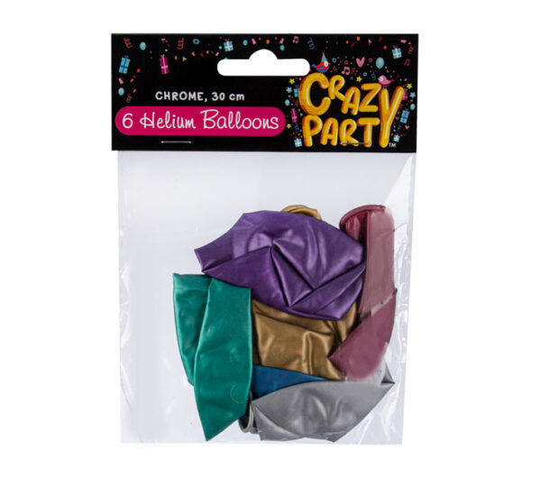 Balloons Helium 6Pc Chrome F-01