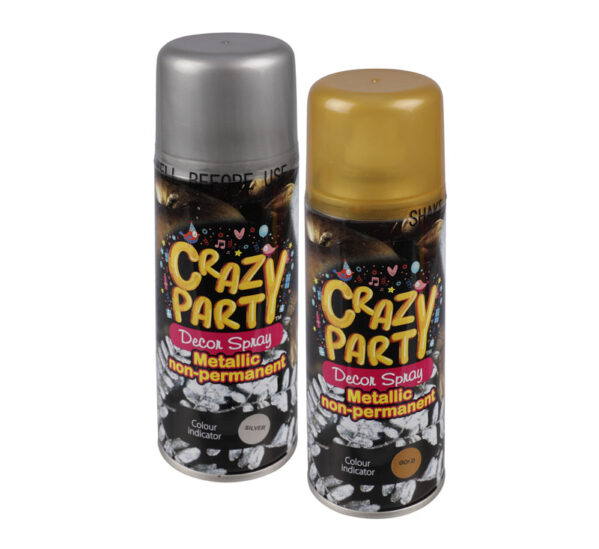 Metallic Party Spray - Gold & Silver