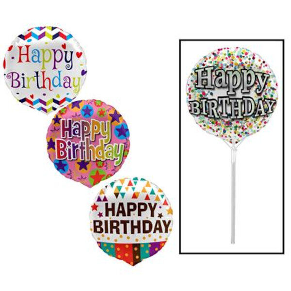 Balloons Air Fill With Stick Happy Bday