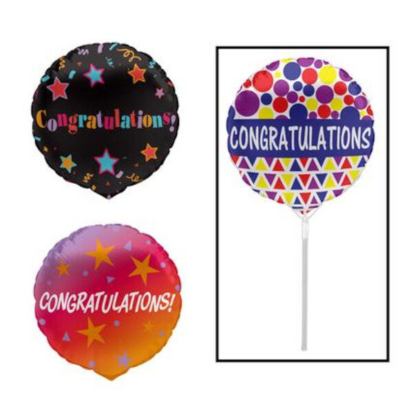 Balloon Air Fill With Stick Congrats