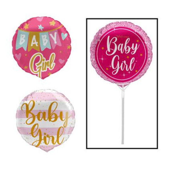 Balloon Air Fill With Stick Baby Girl