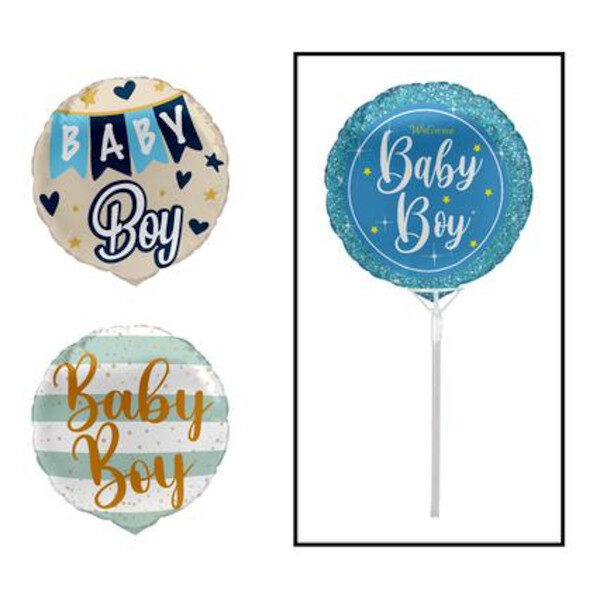 Balloon Air Fill With Stick Baby Boy