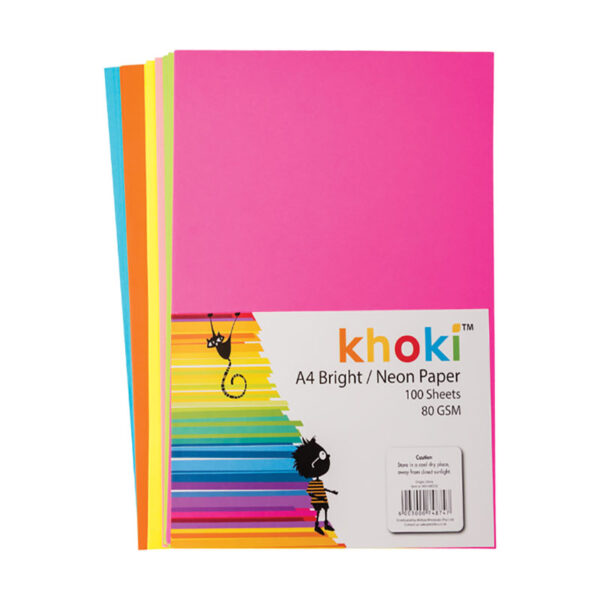A4 Project Paper Brights/Neon - 80gsm, 100 Sheets