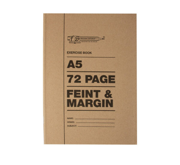 Bulk Pack 20 X A5 College Exercise Book - 72 Page, Feint Ruled With Margin