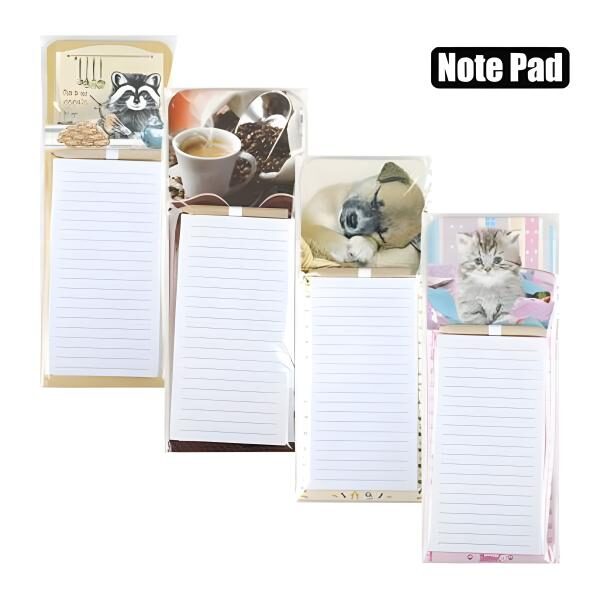 Magnetic Note Pad - 20.4 X 10.2cm, Assorted Designs