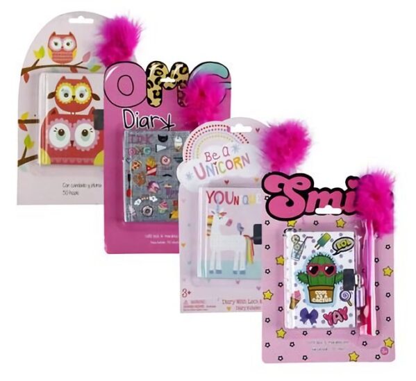Novelty Girl Diary With Lock & Pen 150Pg