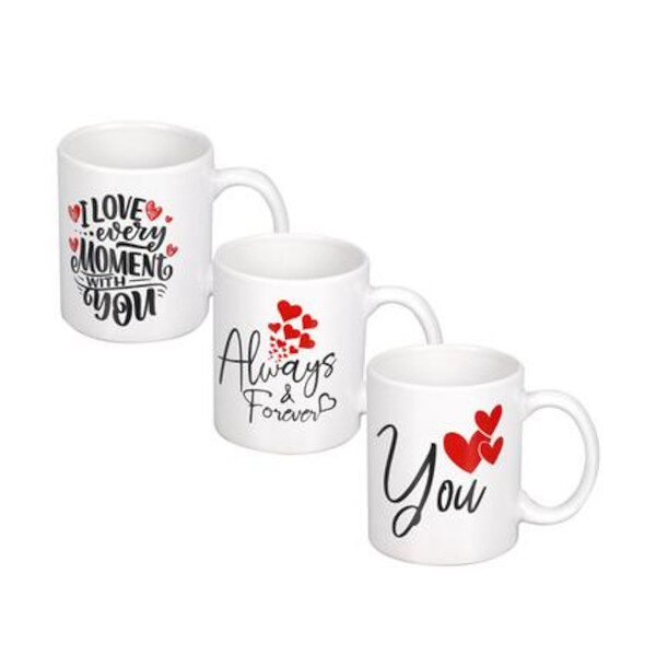 Straight Shaped Love Coffee Mug - Assorted Designs