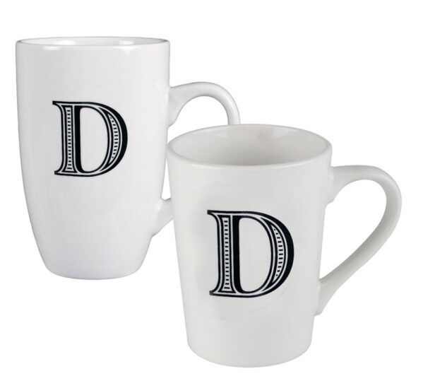 Tall Letter Mug - D, 400ml
