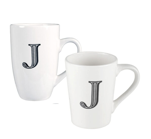 Tall Letter Mug - J, 400ml