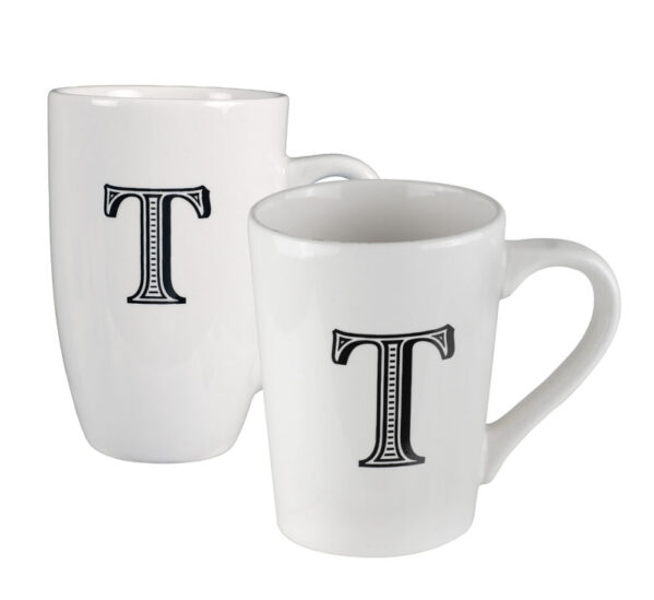 Tall Letter Mug - T, 400ml