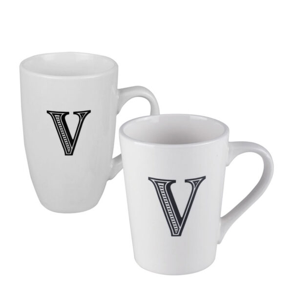 Tall Letter Mug - V, 400ml