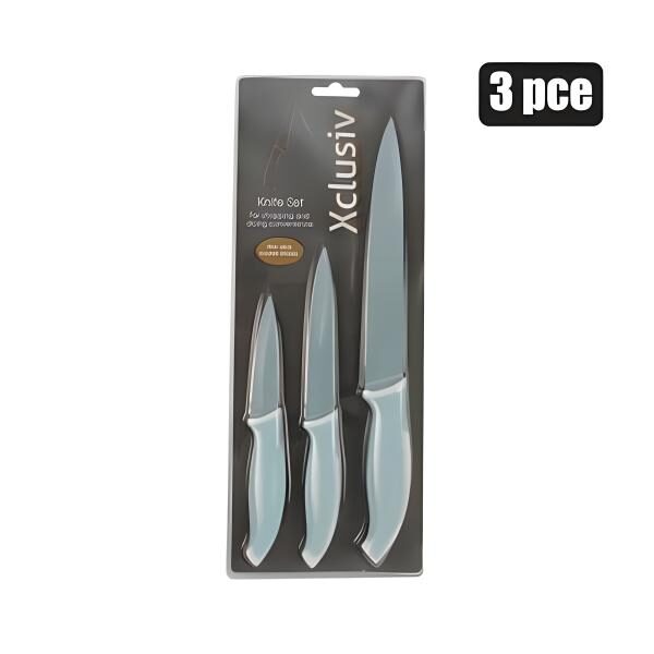 Knife Set - 3-Pack, Coated Blades & Two Tone Handles