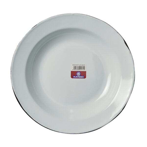 Plate Enamel - 24cm White Soup