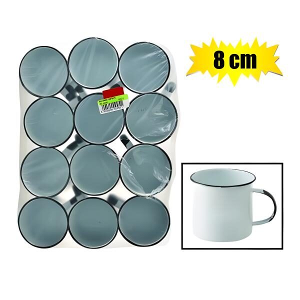 Bulk Pack 12 X Enamel Mug - 8cm White