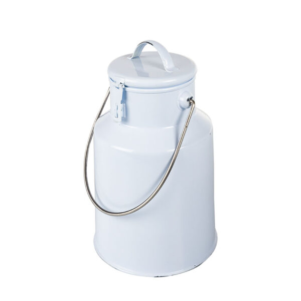 Milk Can Enamel - 29cm High With Latch White