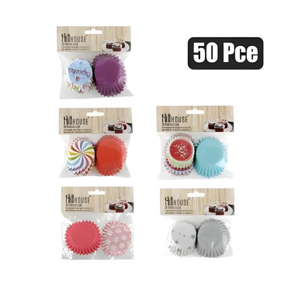 Paper Baking Cups - 50-Pack, Assorted Colours