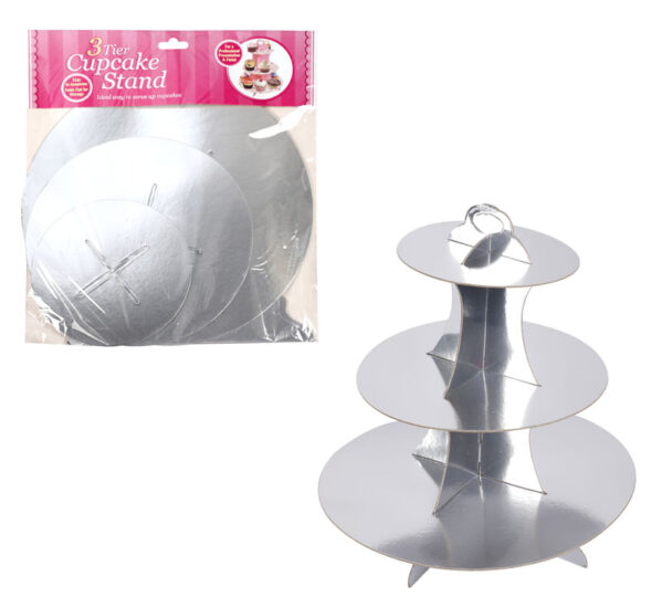 Cake Stand Paper 3 Tier Metalic