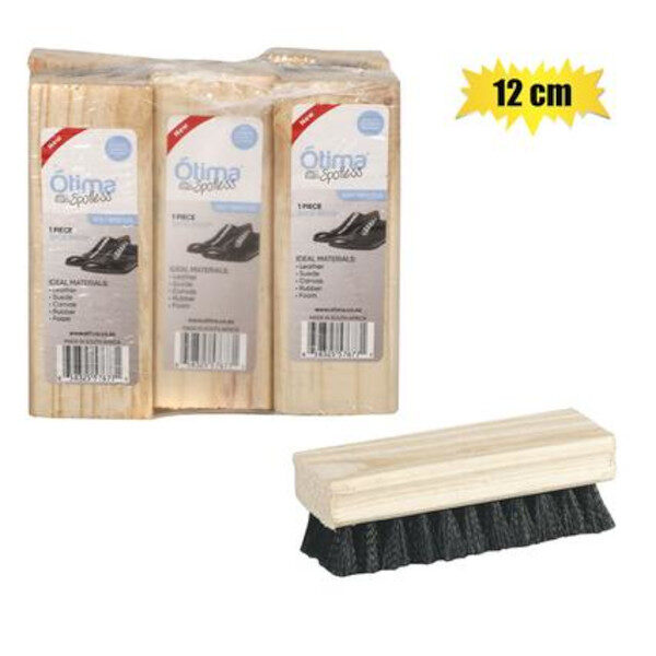 Bulk Pack 10 X Shoe Brush Wooden Back Black 12cm