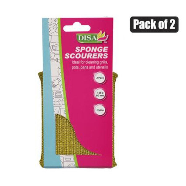 Sponge Scourers - 2-Pack 12.5cm x 8cm