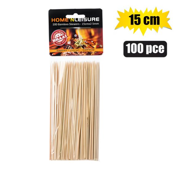 Bulk Pack 10 X Bamboo Skewers - 2.5mm X 15cm, 100-Pack