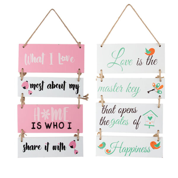 Wooden Hanging Plaque - With Rope