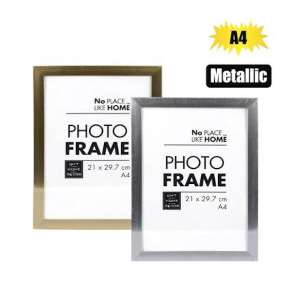Picture-Frame Plastic Metallic A4 Cert Asstd