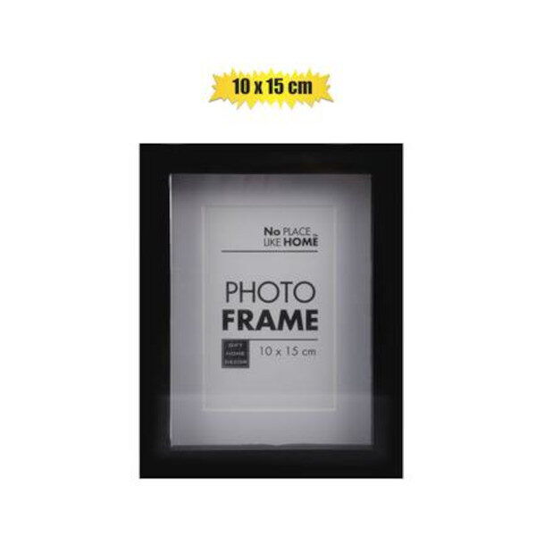 Picture-Frame Plastic Shadow Box 10x15cm Blk