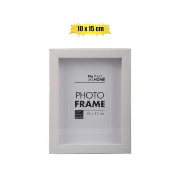 Picture-Frame Plastic Shadow Box 10x15cm Whit