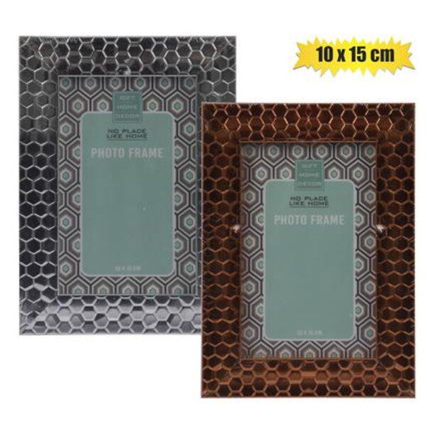 Picture Frame Plastic Metallic 10x15cm Asstd