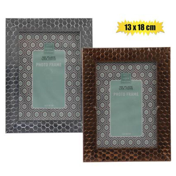 Picture Frame Plastic Metallic 13x18cm Asstd