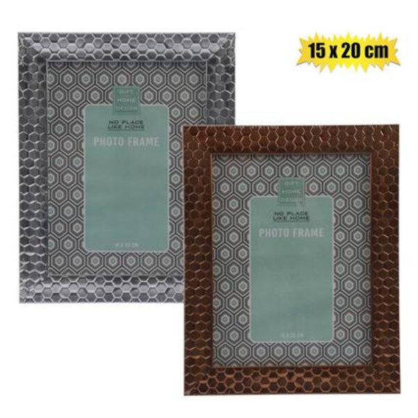 Picture Frame Plastic Metallic 15x20cm Asstd