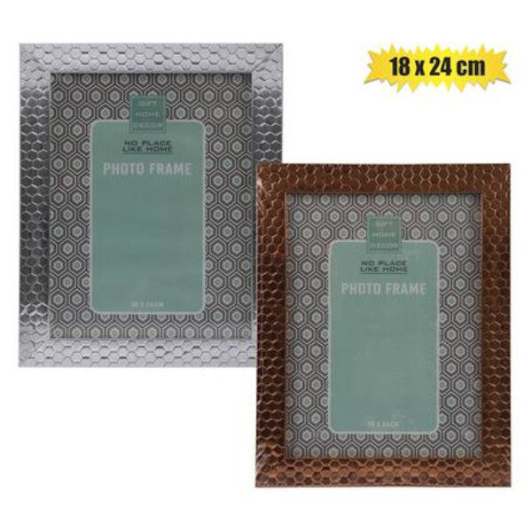 Picture Frame Plastic Metallic 18x24cm Asstd