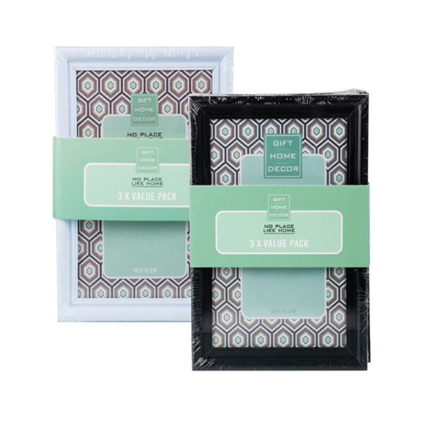 Plastic Picture Frame 3-Pack - For 10 X 15cm Photo