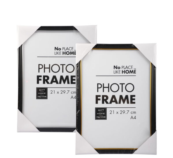 Plastic Certificate Frames - Black / Silver Or Black / Gold Rims
