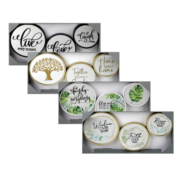 Wall Mounted Mirror Set With Words - 3-Piece
