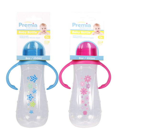 Baby Feeding Bottle Plastic - 250ml With Handles