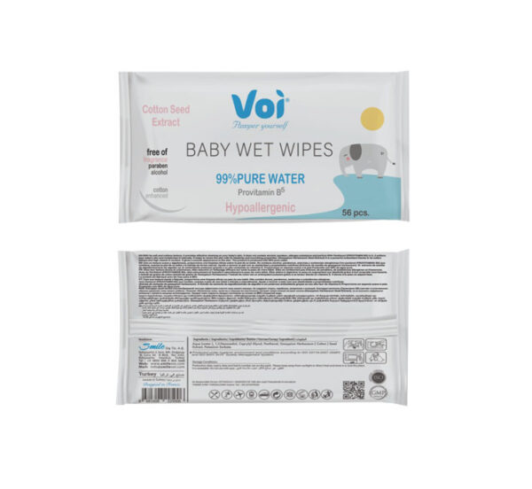 Voi Wet-Wipes 56Pc 16x19cm 99% Water