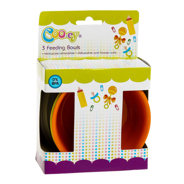 Cooey Set Of 3 Feeding Bowls And Lids Microwave And Freezer Safe Bpa Free