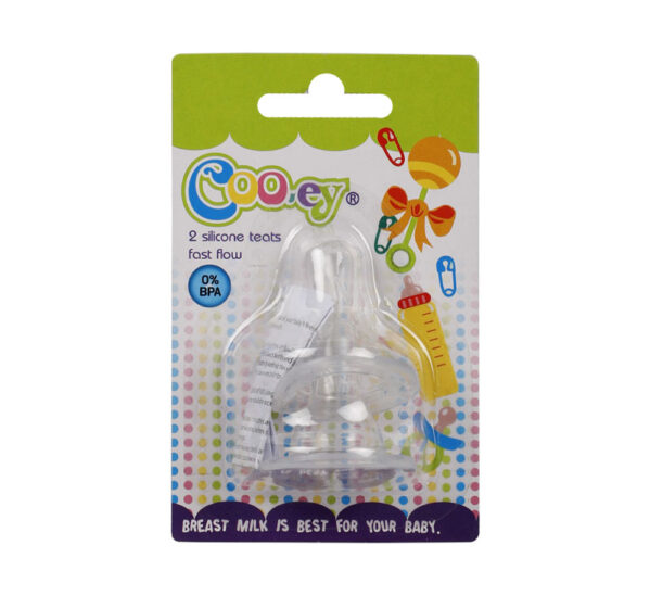 Cooey Silicone Teats Fast Flow Pack 2 Bpa Free