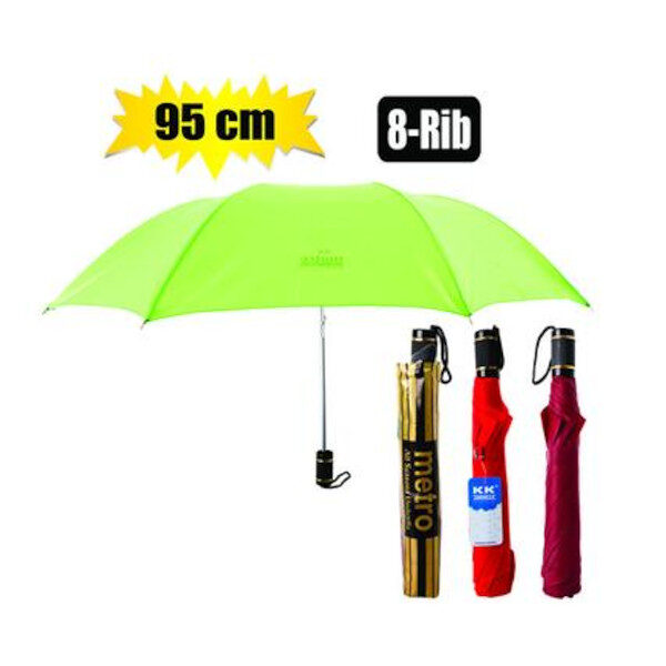 Ladies Regular Umbrella - Assorted Colours 95cm Diameter