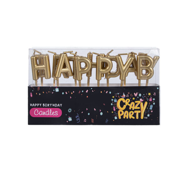 Candles Birthday Letters 13pce Gold